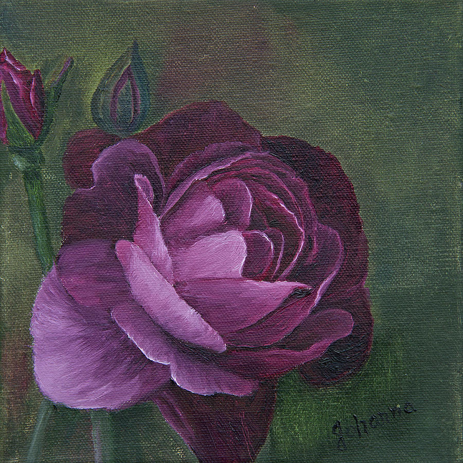 Burgundy Beauty - Rose Painting by Johanna Lerwick