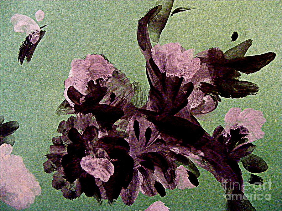 Burgundy Blooms Painting by Nancy Kane Chapman