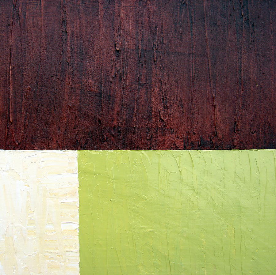 Abstract Painting - Burgundy Cream Pickle by Michelle Calkins