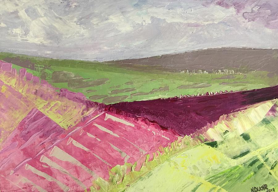Burgundy Fields Painting by Norma Duch