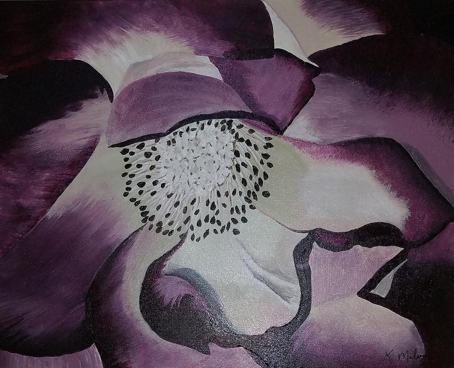 Acrylic Painting - Burgundy flower by Kathlene Melvin