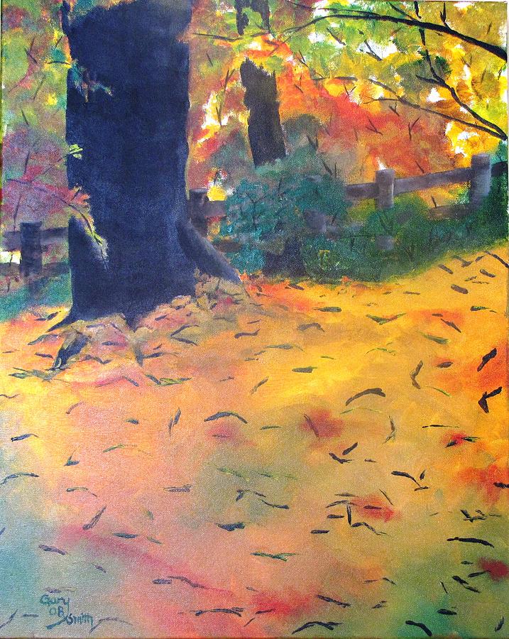 Buried in Autumn Leaves Painting by Gary Smith