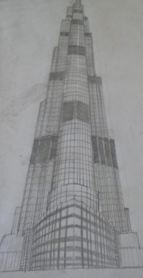 Premium Vector  Sketch hand drawn single line art coloring page menara burj  khalifa day