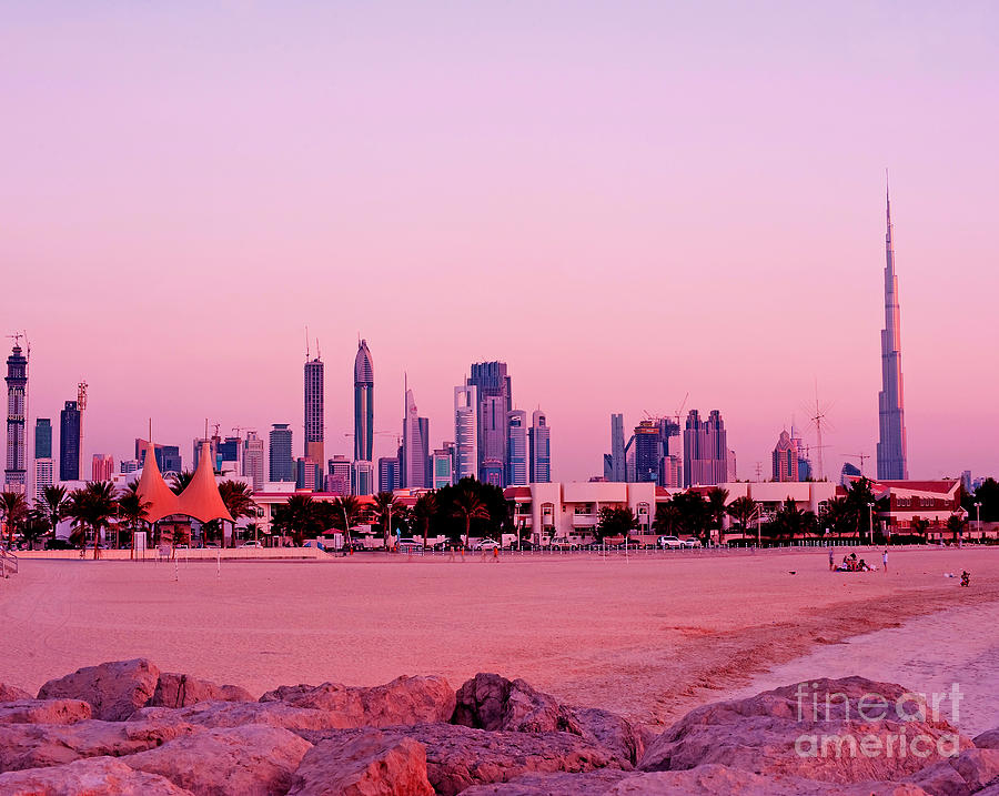 City Photograph - Burj Khalifa previously Burj Dubai At Sunset by Chris Smith