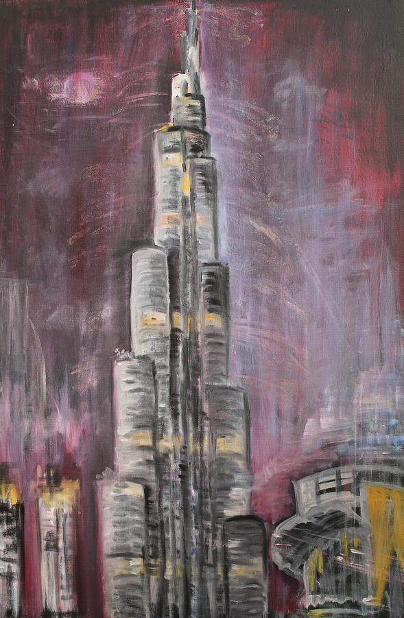 Burj Khalifa Painting by Sladjana Lazarevic
