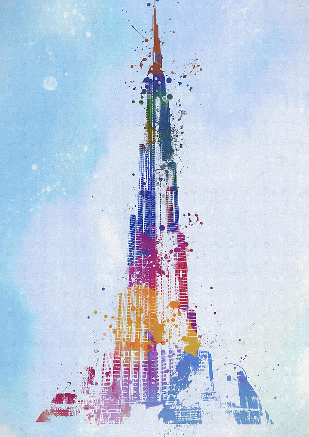 Burj Khalifa Watercolor Painting by Dan Sproul