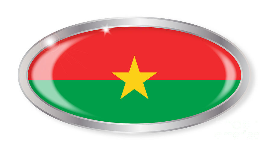 Burkina Faso Flag Oval Button Digital Art by Bigalbaloo Stock | Fine ...