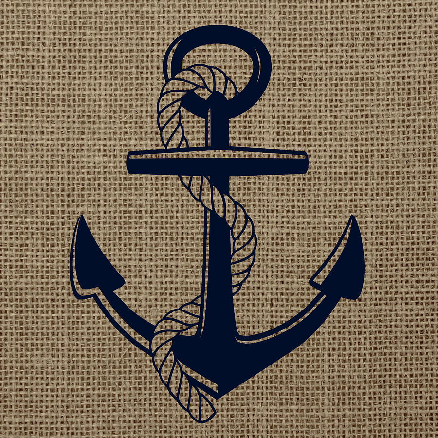 Brandi Fitzgerald Digital Art - Burlap Anchor by Brandi Fitzgerald Brandi Fitzgerald Digital Art - Burlap Anchor by Brandi Fitzgerald