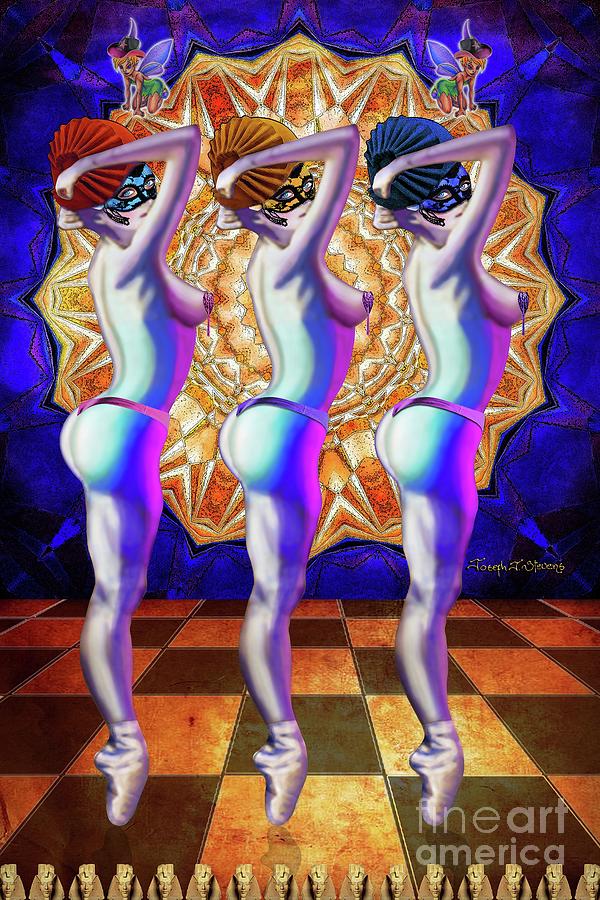 Burlesque Dancers Act One Digital Art by Joseph J Stevens