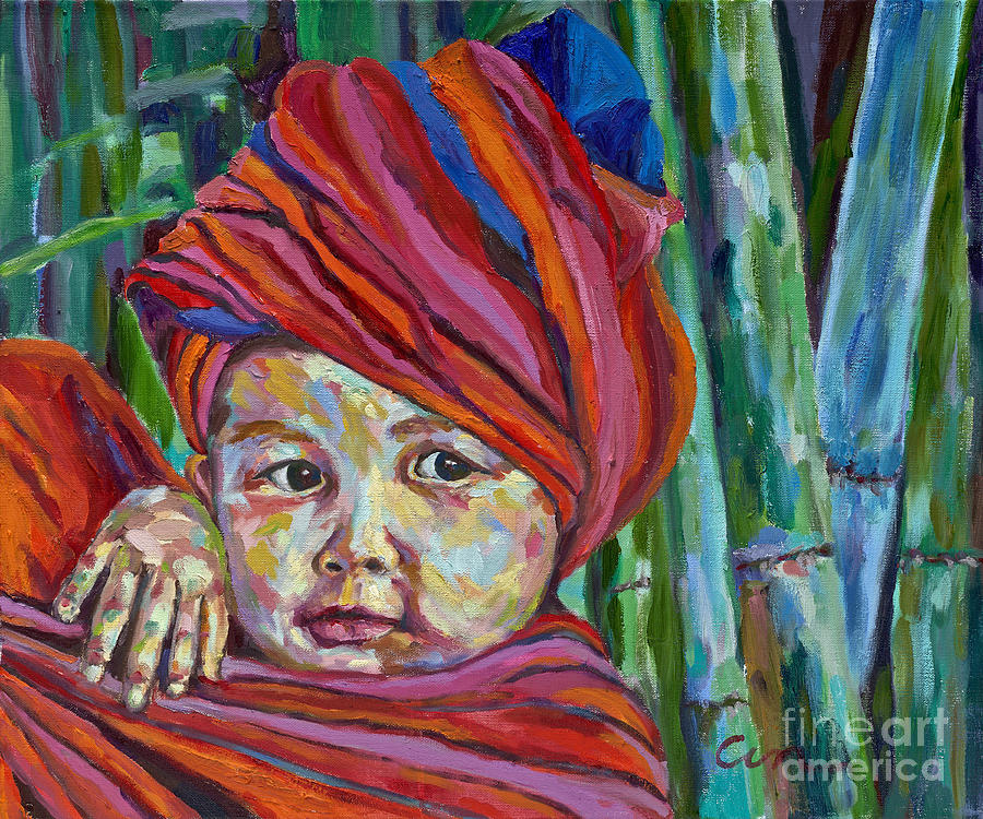 Burma Baby Painting by Michael Cinnamond
