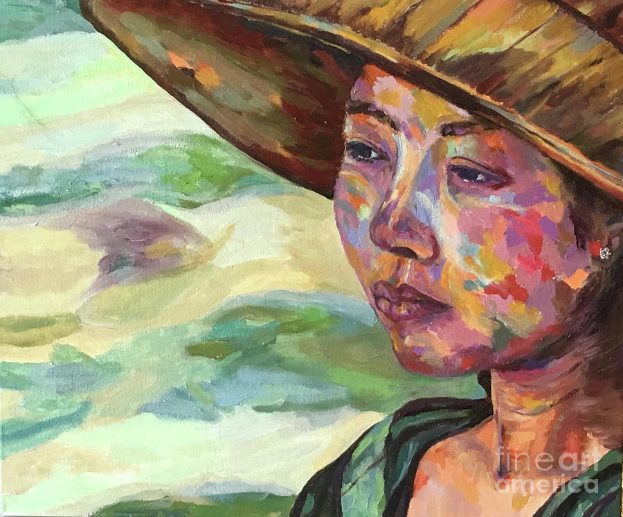 Burma Farm Girl Painting by Michael Cinnamond