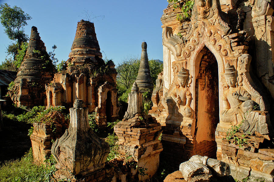 Burmese Pagodas in Ruins Photograph by Michele Burgess