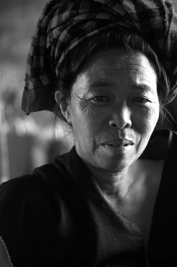 Black And White Photograph - Burmese woman by Jessica Rose