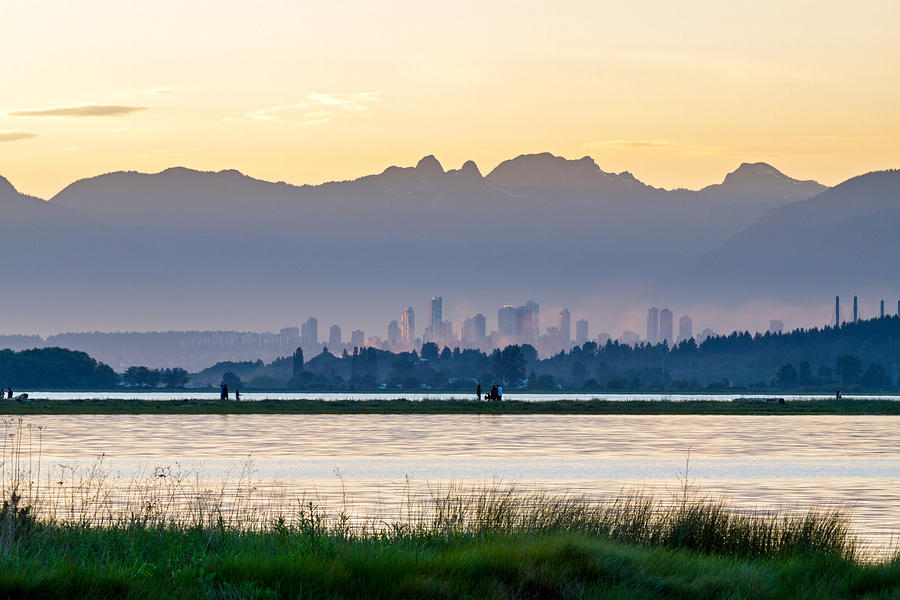 Burnaby and the North Shore Mountains Photograph by Michael Russell