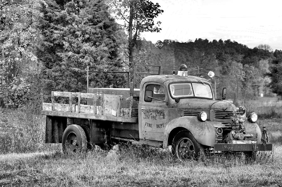 Truck Photograph - Burned Out Firetruck by Jan Amiss Photography