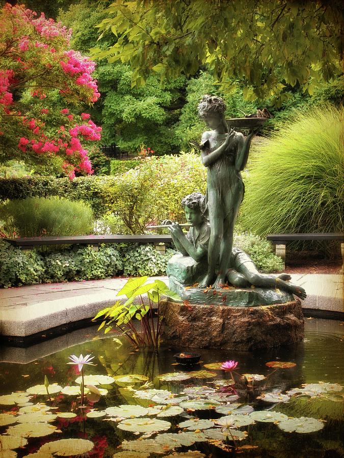 Nature Photograph - Burnett Fountain Garden by Jessica Jenney