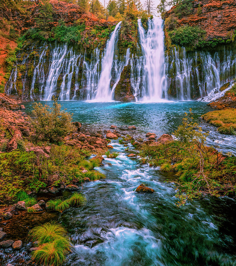 Burney Falls and Creek Photograph by Don Hoekwater Photography
