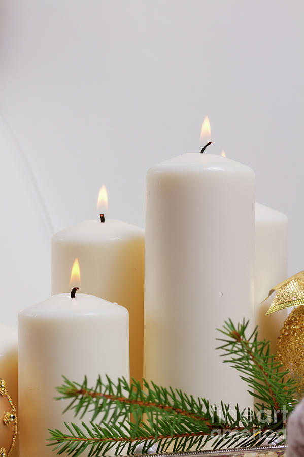 Burning Advent Candles Photograph by Anastasy Yarmolovich