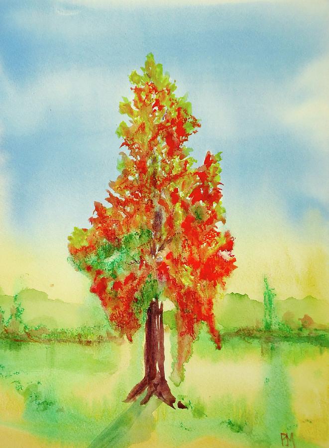 Tree Painting - Burning Bush by Pete Maier
