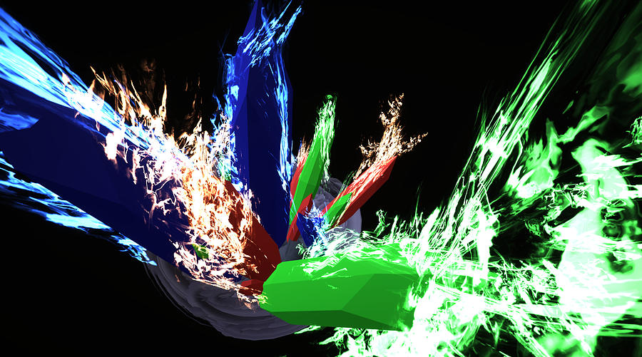Crystals Digital Art - Burning Crystals by Kab Crystals Digital Art - Burning Crystals by Kab