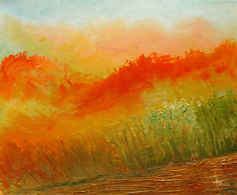 Landscape Painting - Burning Down by Angeles M Pomata