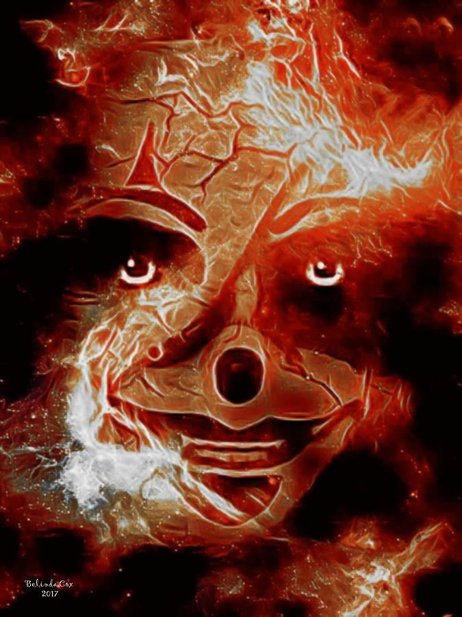 Burning Evil Clown Digital Art by Artful Oasis