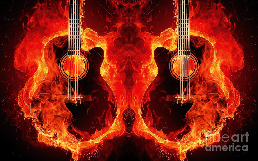 Burning Guitars Photograph by Edward Fielding