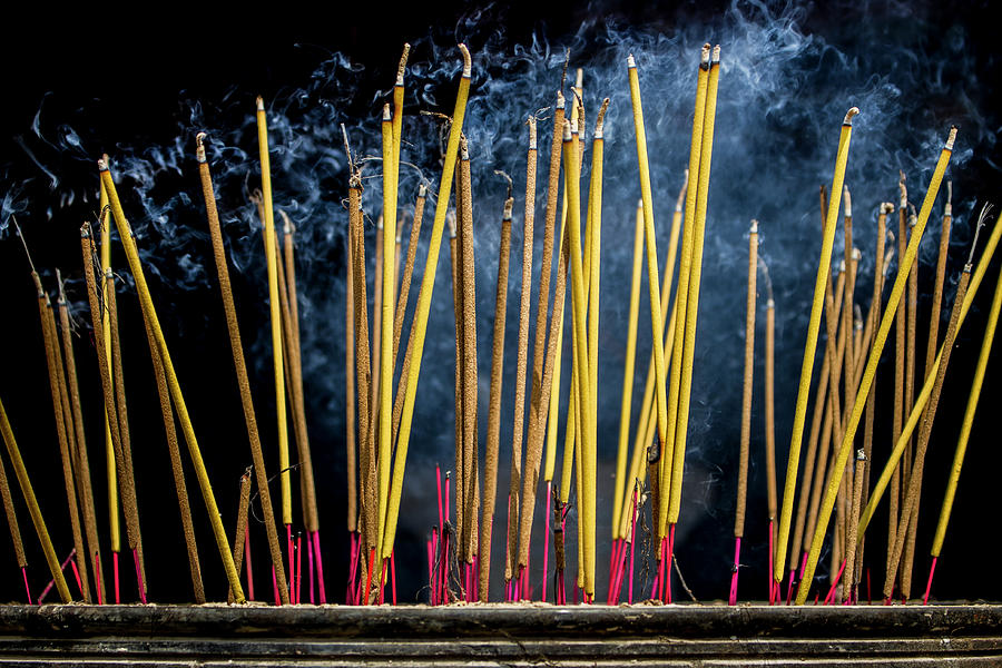 Burning Joss sticks Photograph by Hitendra SINKAR