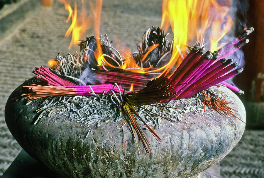 Burning Joss Sticks Photograph by Michele Burgess
