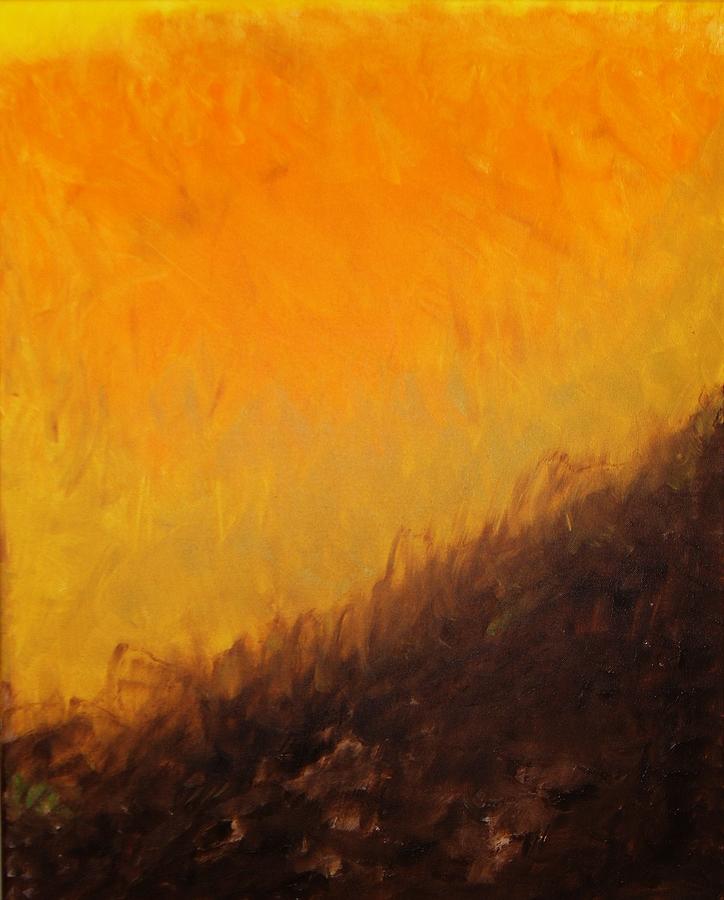 Abstract Painting - Burning by Michele Leech And Victoria Mayorga