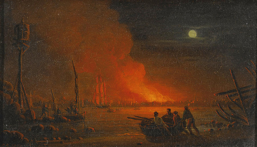 Burning of Liverpool Painting by Robert Salmon