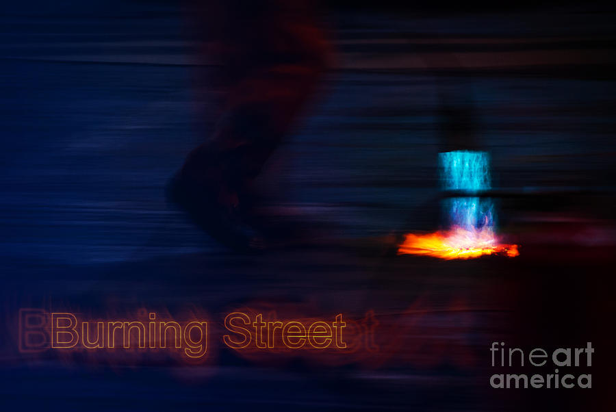 Burning Street Photograph by Hannes Cmarits