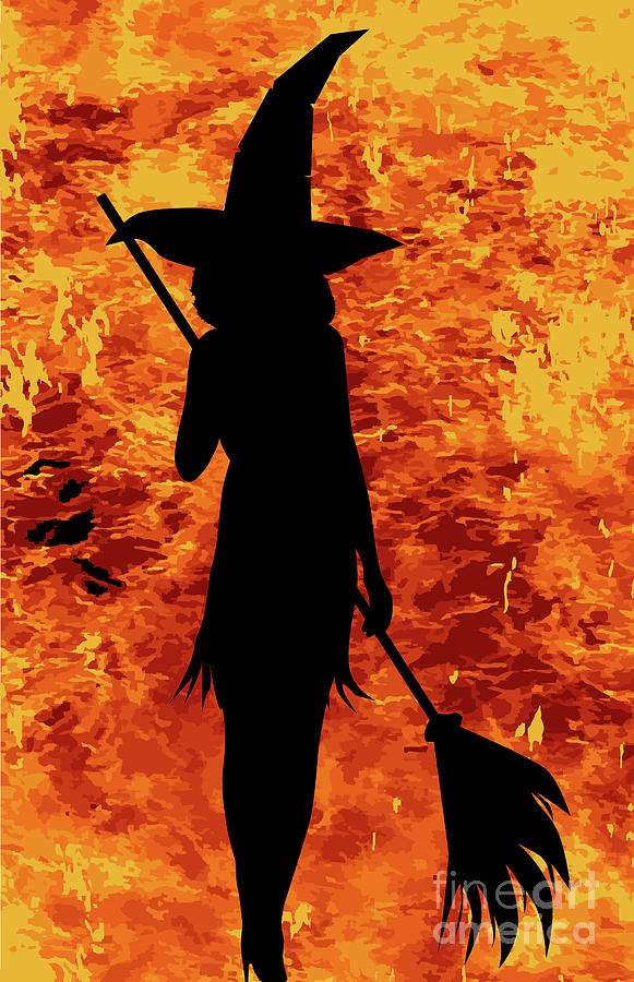 Burning Witch Digital Art by Bigalbaloo Stock
