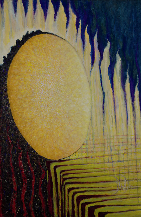 Geometric Abstracts Painting - Burning Yellow by David Douthat Geometric Abstracts Painting - Burning Yellow by David Douthat