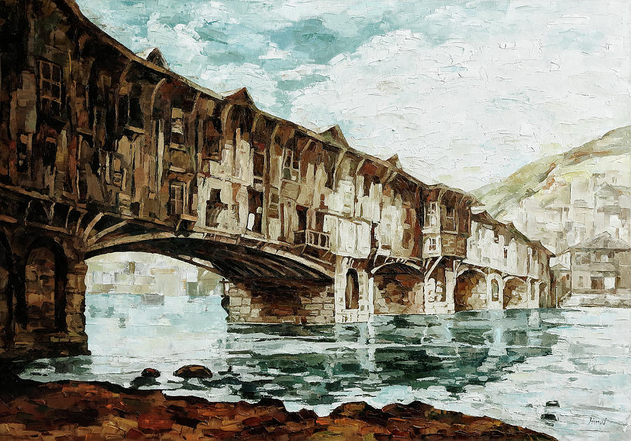 Burnt Covered Bridge Painting by Maria Arnaudova - Pixels