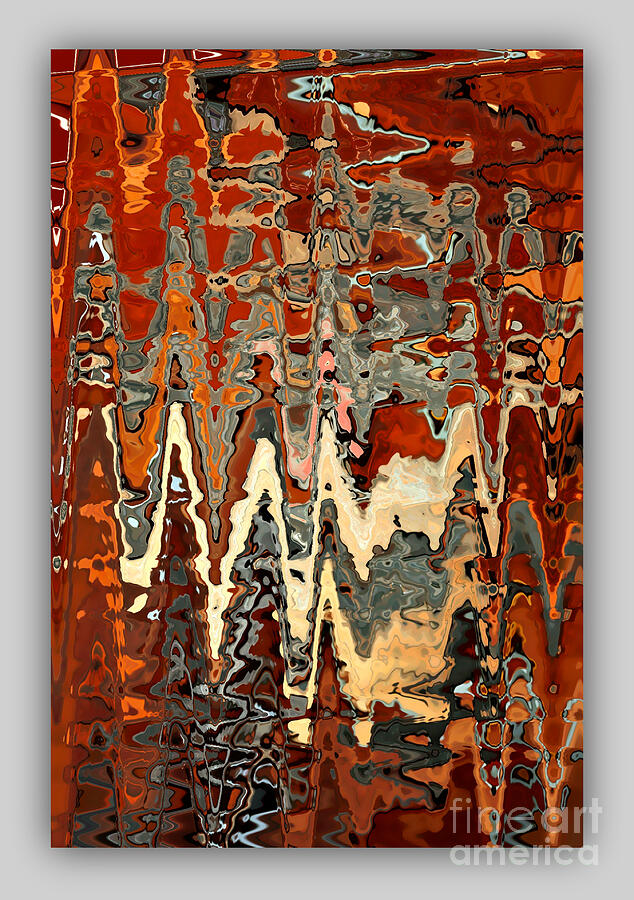 Burnt Orange And Gray Abstract With Border Photograph