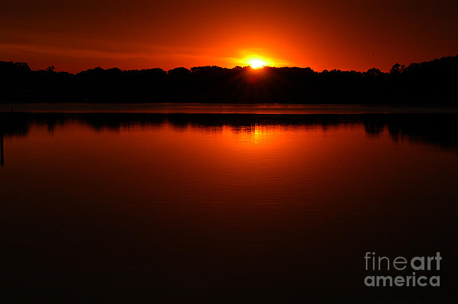 Clay Photograph - Burnt Orange Sunset On Water by Clayton Bruster