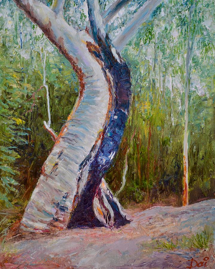 Burnt Stump in Lane Cove National Park Painting by Dai Wynn