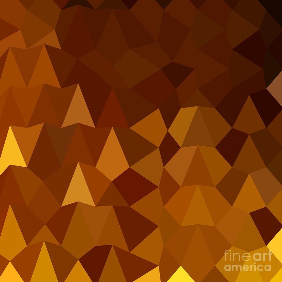 Abstract Digital Art - Burnt Umber Brown Abstract Low Polygon Background by Aloysius Patrimonio