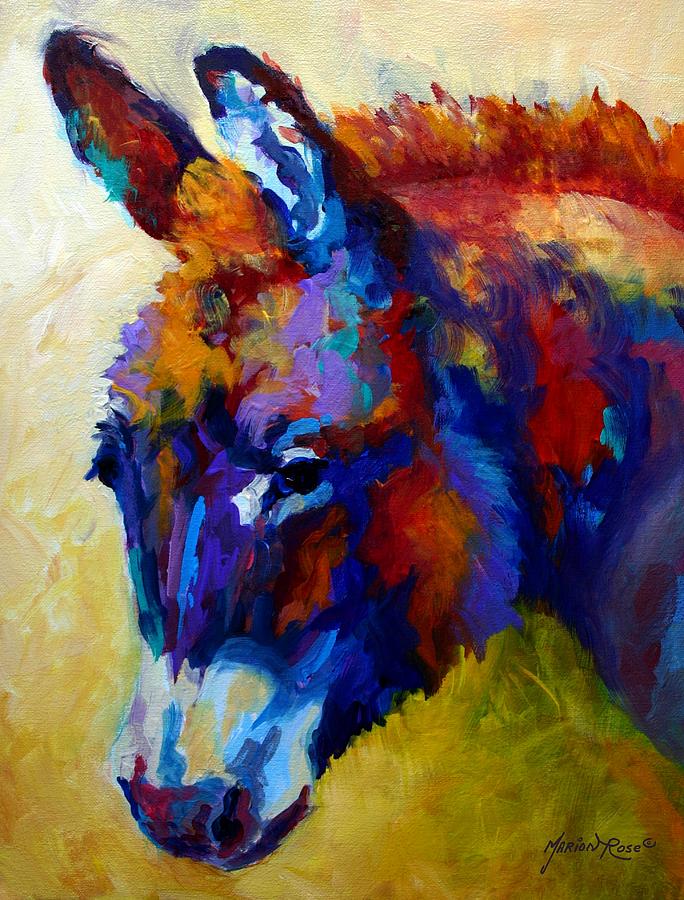 Western Painting - Burro II by Marion Rose