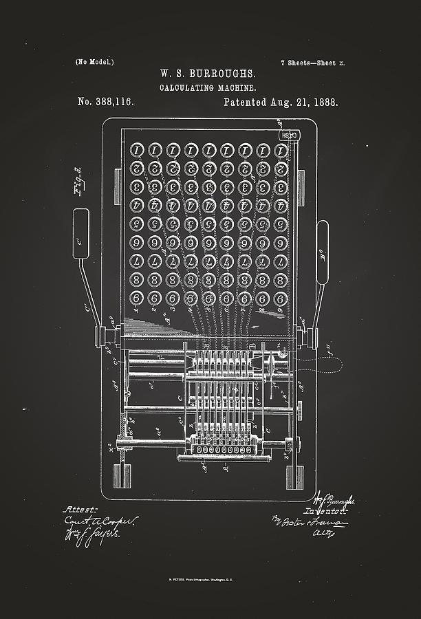 Cadre dun Moteur en électromagnétiques de Brevet Patent Impression Art Poster Tableau Noir 8.5 x 11 Chalkboard 