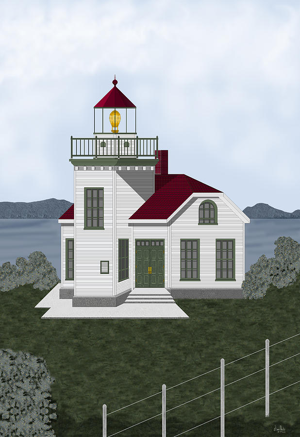 Lighthouse Painting - Burrows Island Lighthouse by Anne Norskog