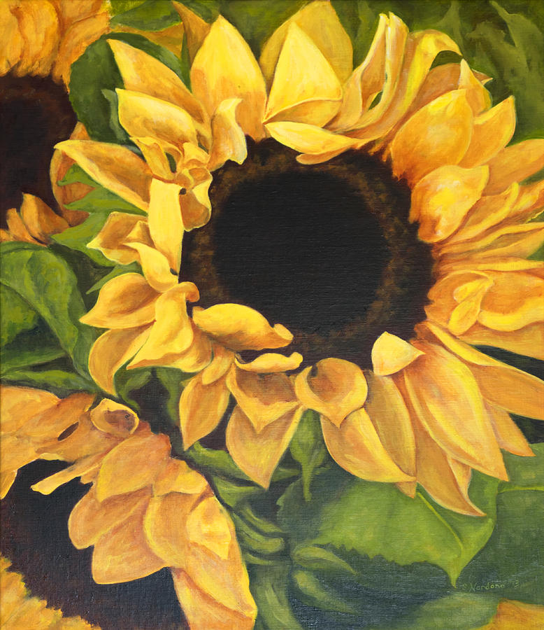 Burst of Sunflowers Painting by Sandra Nardone