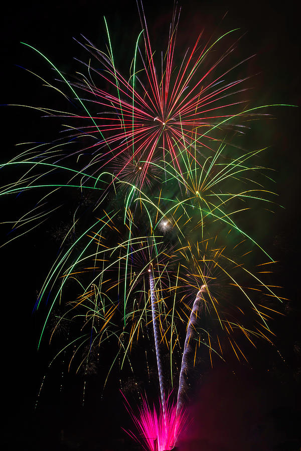 Independence Day Photograph - Bursting Fireworks by Garry Gay