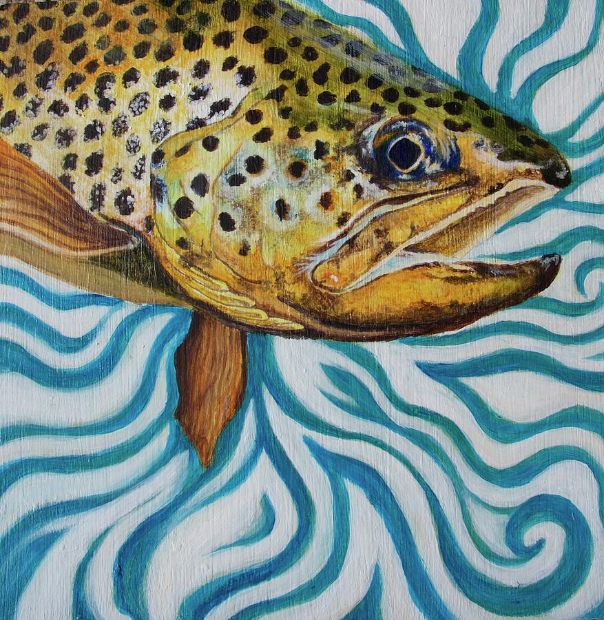 Trout Painting - Burt the Butterstick by Lacey Hermiston