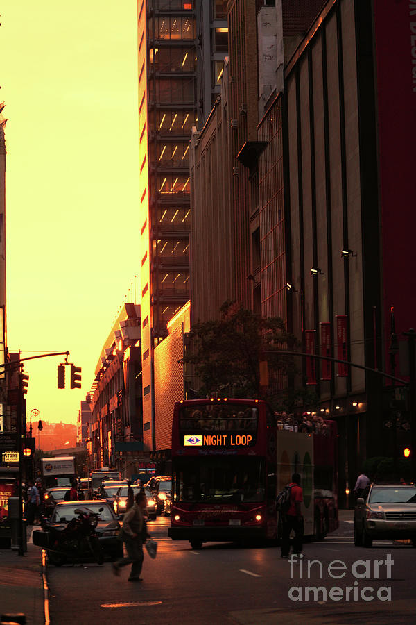 Bus Loop Streets NYC Paint  Photograph by Chuck Kuhn