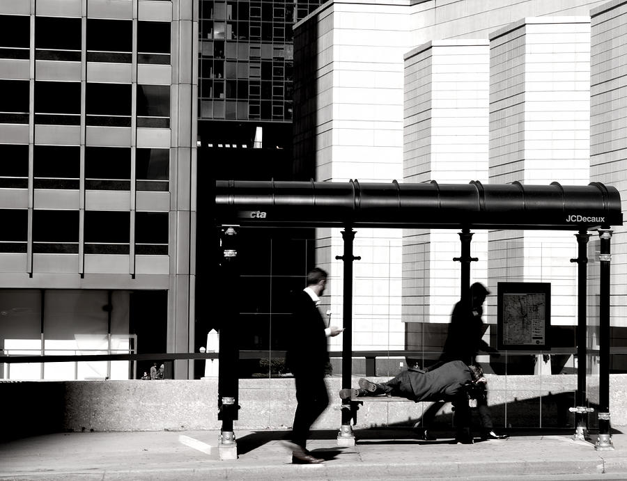 Chicago Photograph - Bus Stop by Kevin Duke
