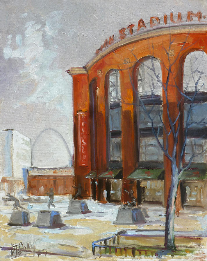 Busch Stadium Front - St.Louis Painting by Irek Szelag