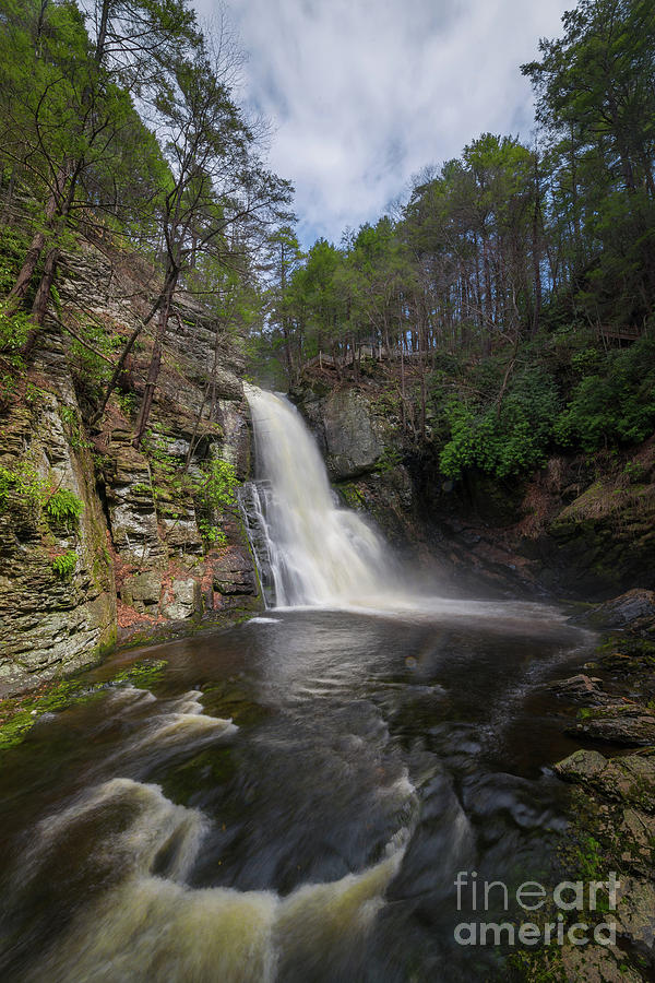 Waterfall Photograph - Bushkill Falls From The Gorge  by Michael Ver Sprill