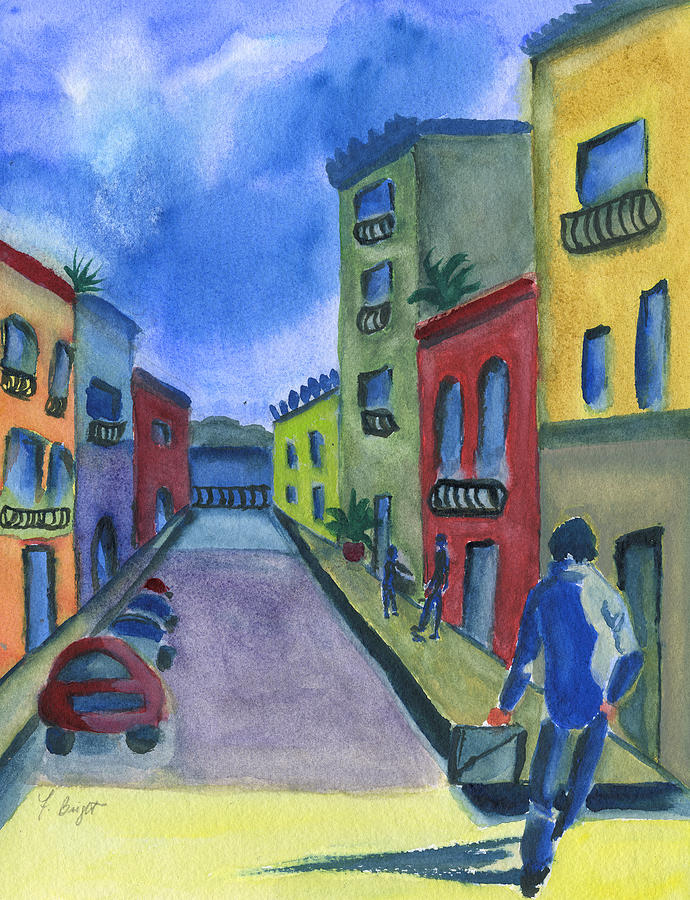 Business In Old San Juan Painting by Frank Bright
